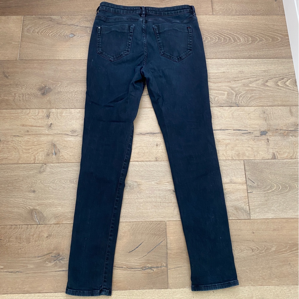RW & Co. black/blue high rise skinny jeans. - Picture 2 of 9